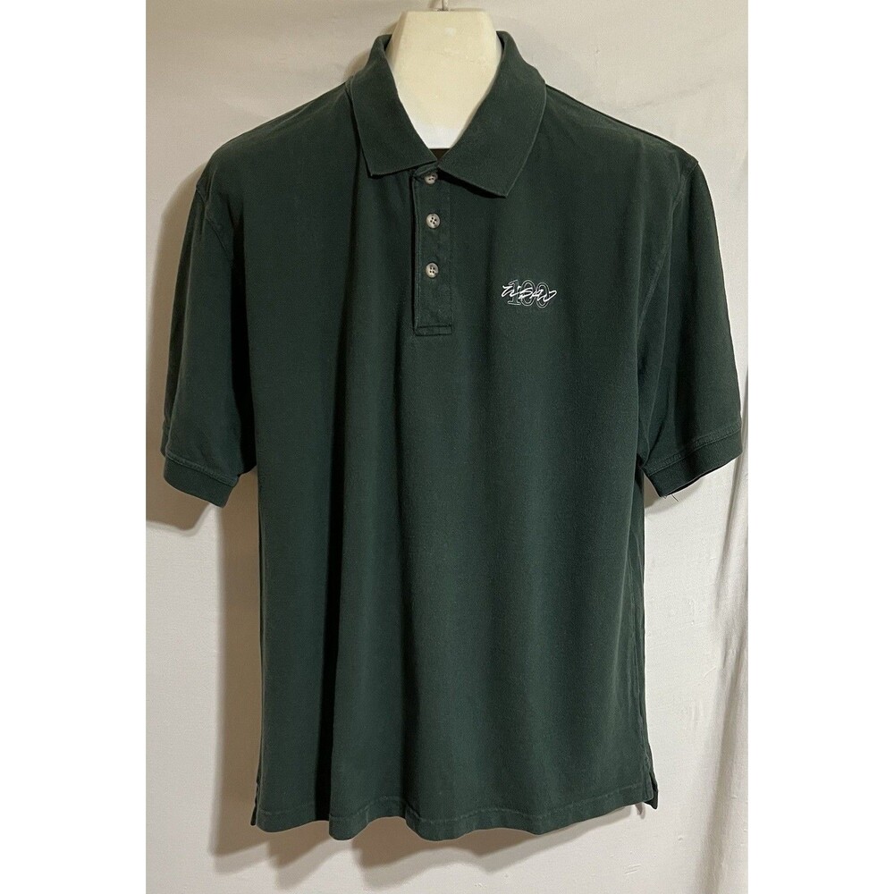 Men’s velocity green collared shirt golf polo outdoor Preppy Sports L